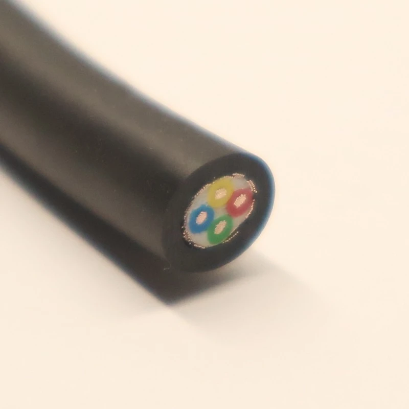 Custom Flexible Power Control Cable 4x14AWG Bare Copper Cores PVC Insulation NBR Oil Fuel Grease Resistant Outer Sheath factory