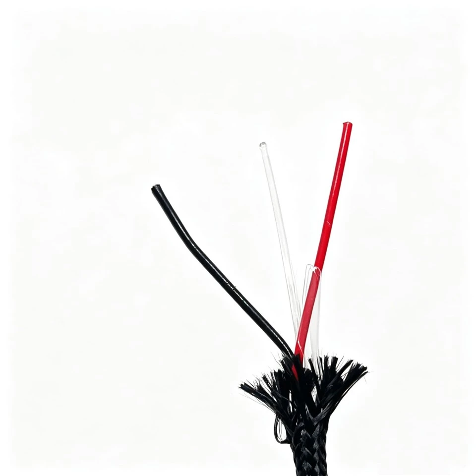 Customized Drone Cable 2 * 0.2+1SMF Silver Plated Copper Conductor FEP Insulated Lightweight Composite Cable For UAV high quality