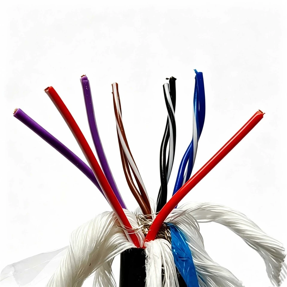 Flexible TPU Shielded Cable 3*2*0.5mm²+4*1.0mm² Bare Copper Foil & Braided Twisted Pair For Industrial Control suppliers