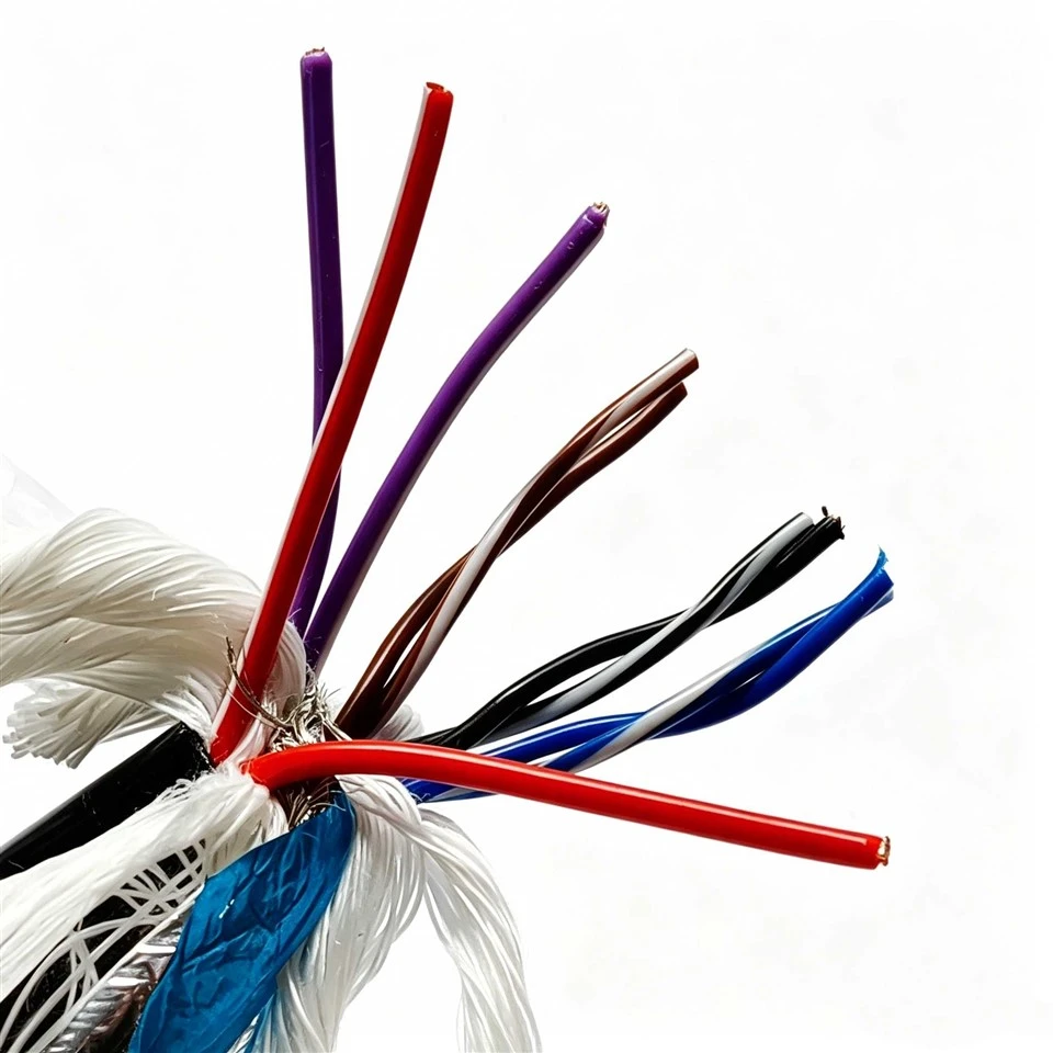 Flexible TPU Shielded Cable 3*2*0.5mm²+4*1.0mm² Bare Copper Foil & Braided Twisted Pair For Industrial Control