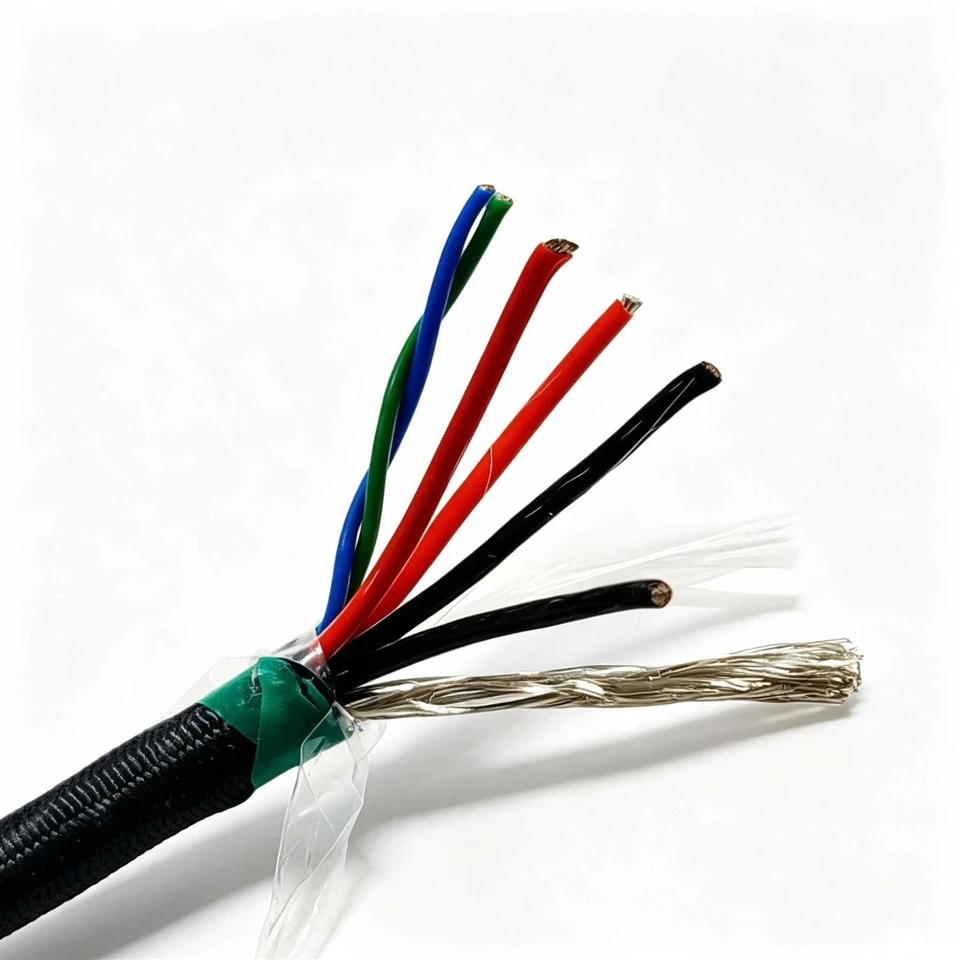 High Quality UAV Drone Cable 4*1.2+1*2*0.3+1*2*0.5 FEP Insulated Aramid Reinforced Multi-core Composite For Aerial Photography factory