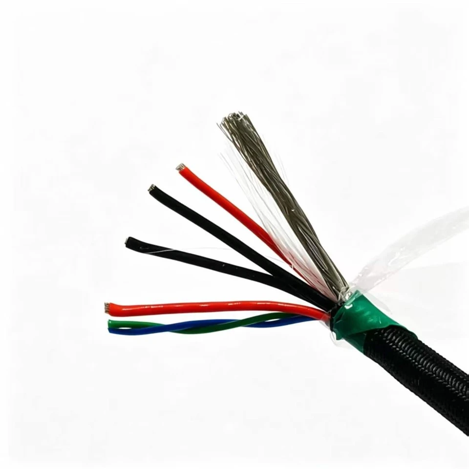 High Quality UAV Drone Cable 4*1.2+1*2*0.3+1*2*0.5 FEP Insulated Aramid Reinforced Multi-core Composite For Aerial Photography high quality