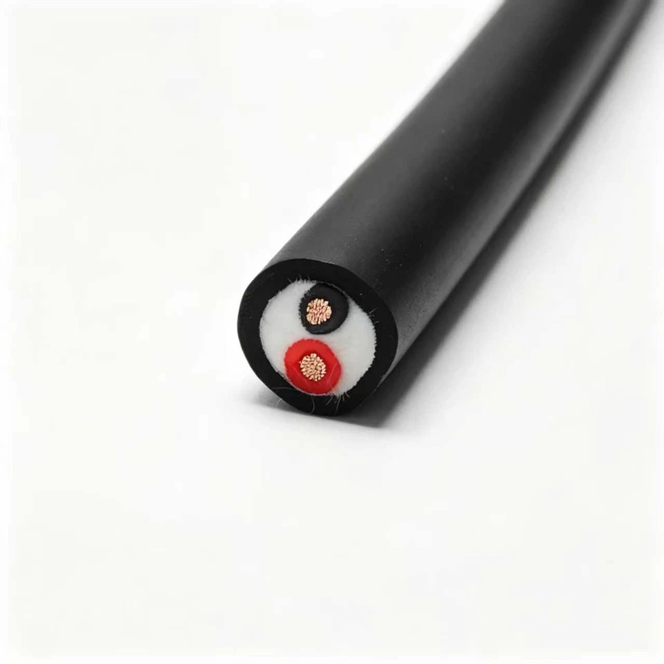 Robust High Voltage Power Cable 2*1.5mm² Bare Copper Strand PVC Insulation Black NBR Outer Jacket For Industrial Equipment high quality