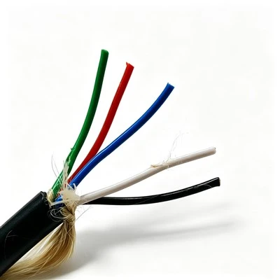 Flexible Double-layer TPU Cable 5*1mm ² Bare Copper Conductor TPEE Insulated LCP Tensile Braided For Underwater ROV Power Cable